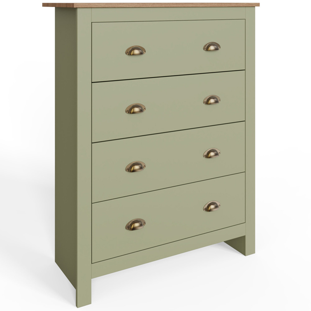 GFW Lancaster Sage Green 4 Piece Bedroom Furniture Set Image 2