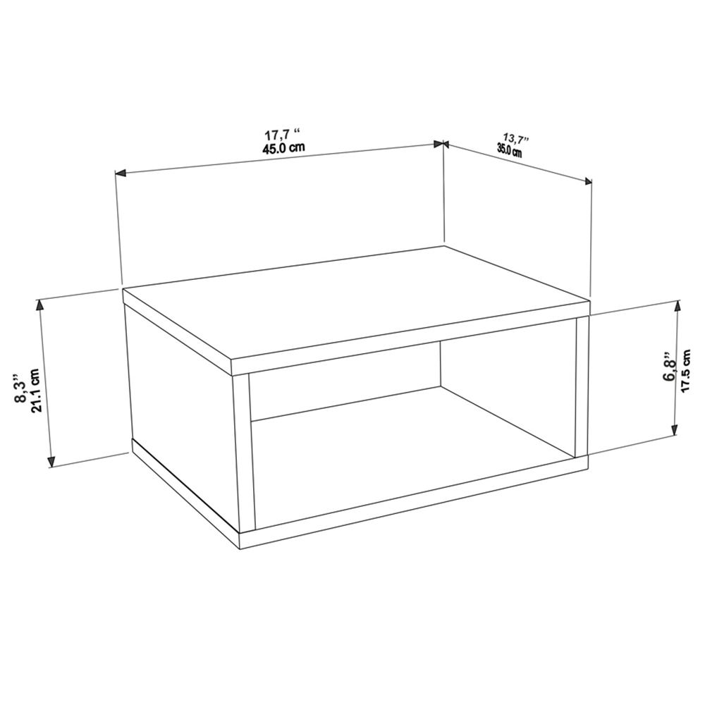 Decorotika Dora Single Shelf Cottonbeige Floating Bedside Table Image 7