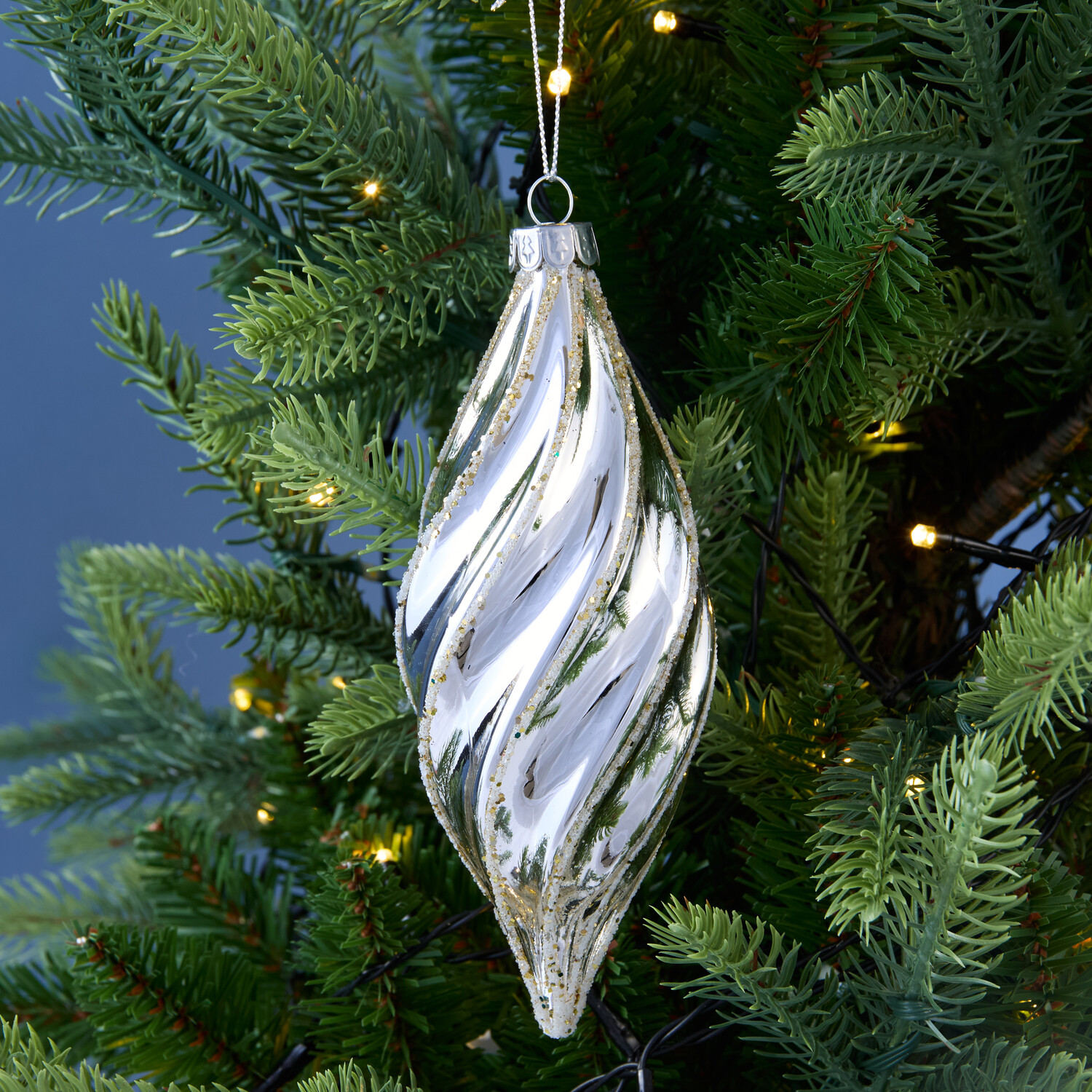 Silver Swirl Droplet Image 5