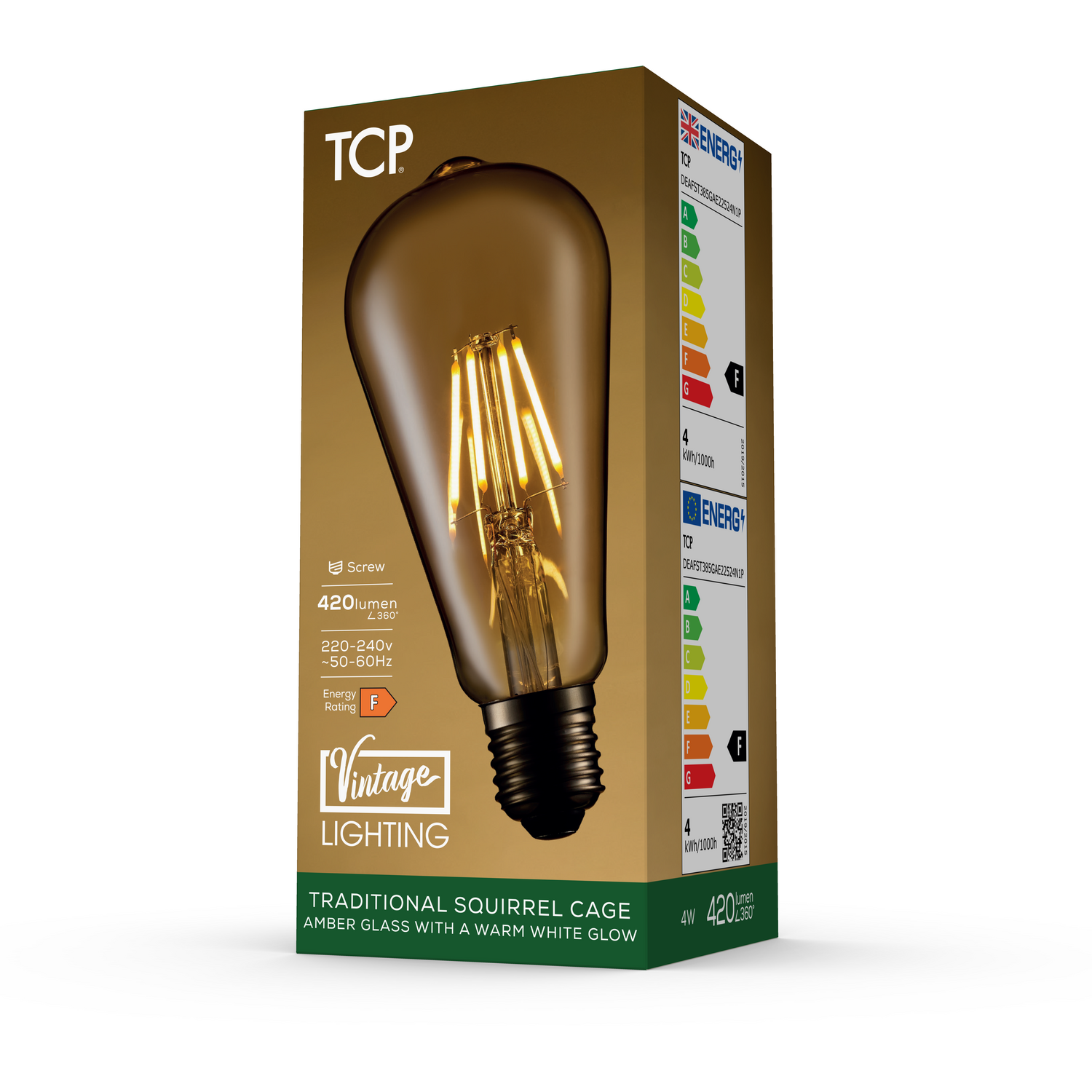 TCP Decorative Filament Traditional 420L E27 BulbAmber Image 3