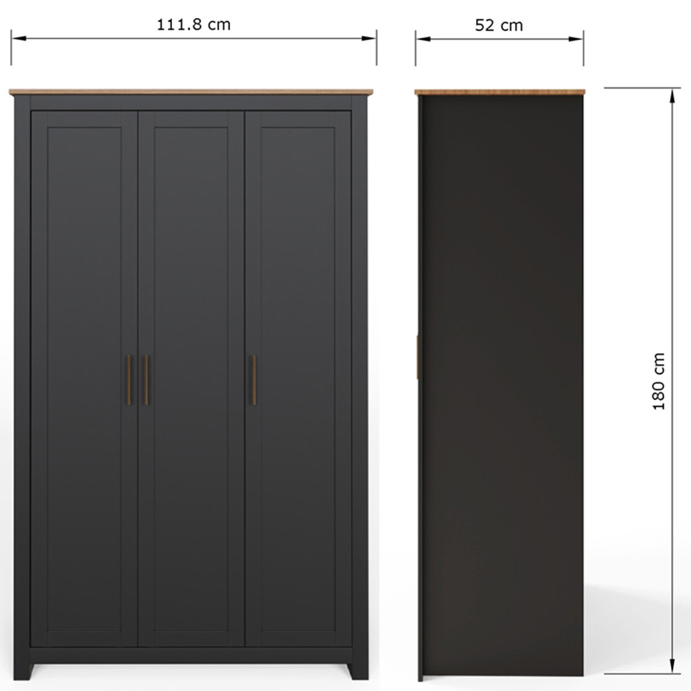 GFW Lancaster 4 Piece Black and Oak Bedroom Set Image 9