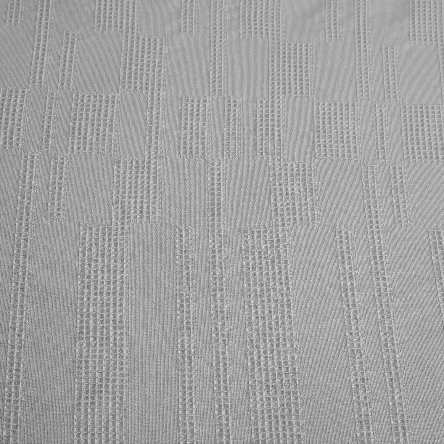 Waffle Block Duvet Set Silver Double Image 2
