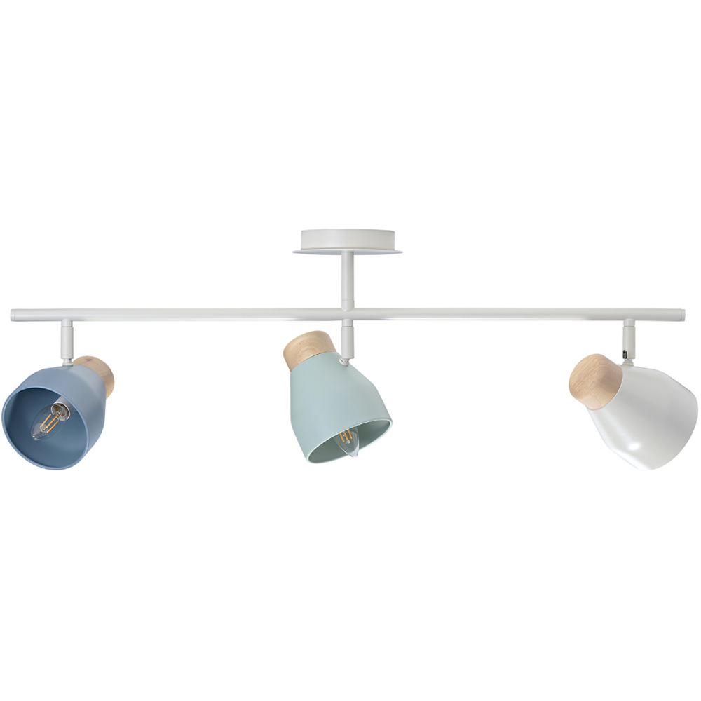 Happy Homewares Grey and Blue Contemporary Scandinavian Style Triple Bar Spot Ceiling Light Image 1