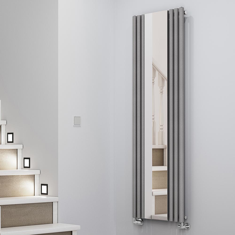 Terma Rolo Mirror 2854 BTU Salt n Pepper Radiator 1800 x 590mm Image 2