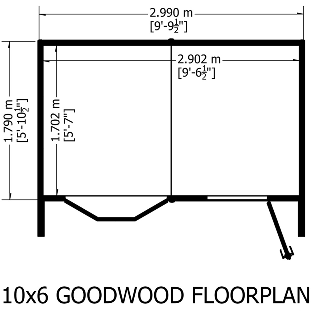 Shire Goodwood 10 x 6ft Shiplap Style C Security Cabin Apex Summerhouse Image 8