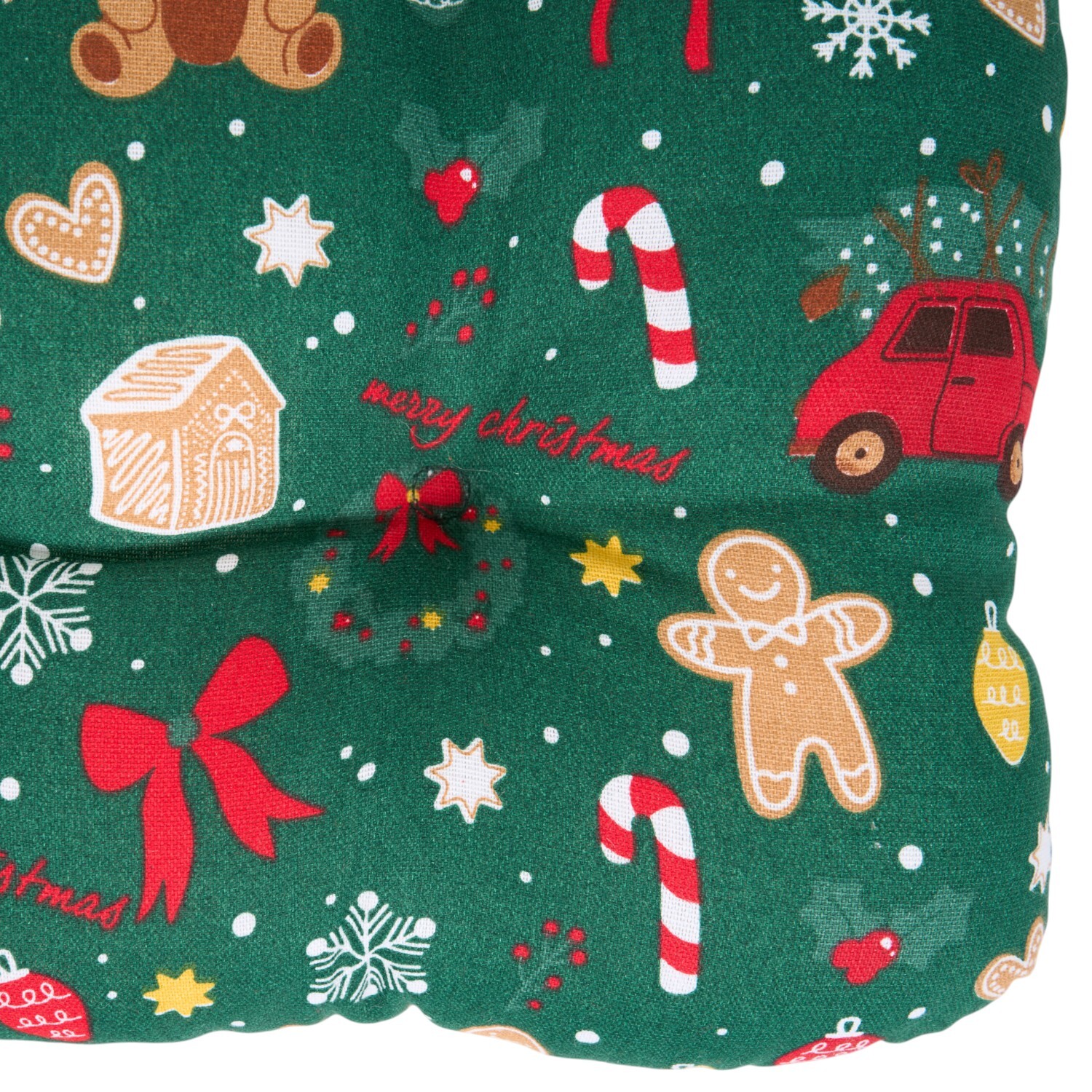 Christmas Printed Seat Pad Green Image 4