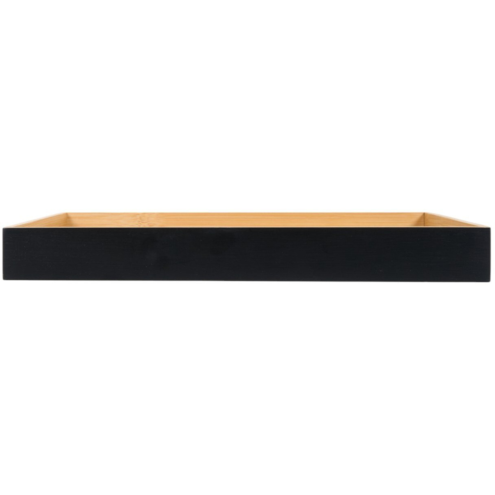 Black Large Bamboo Tray Black Image 3