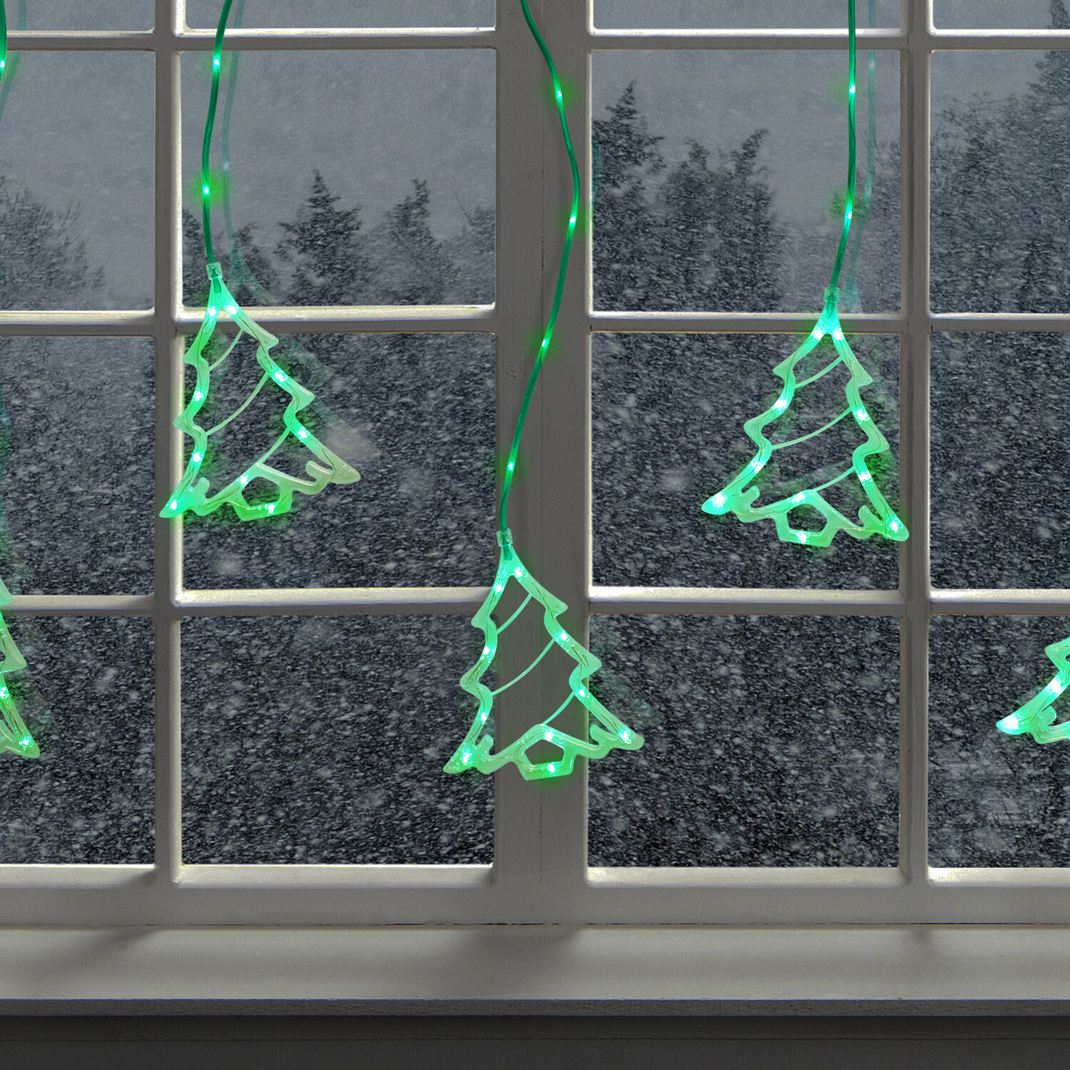 160 LED Christmas Tree Curtain Lights Green Image 3