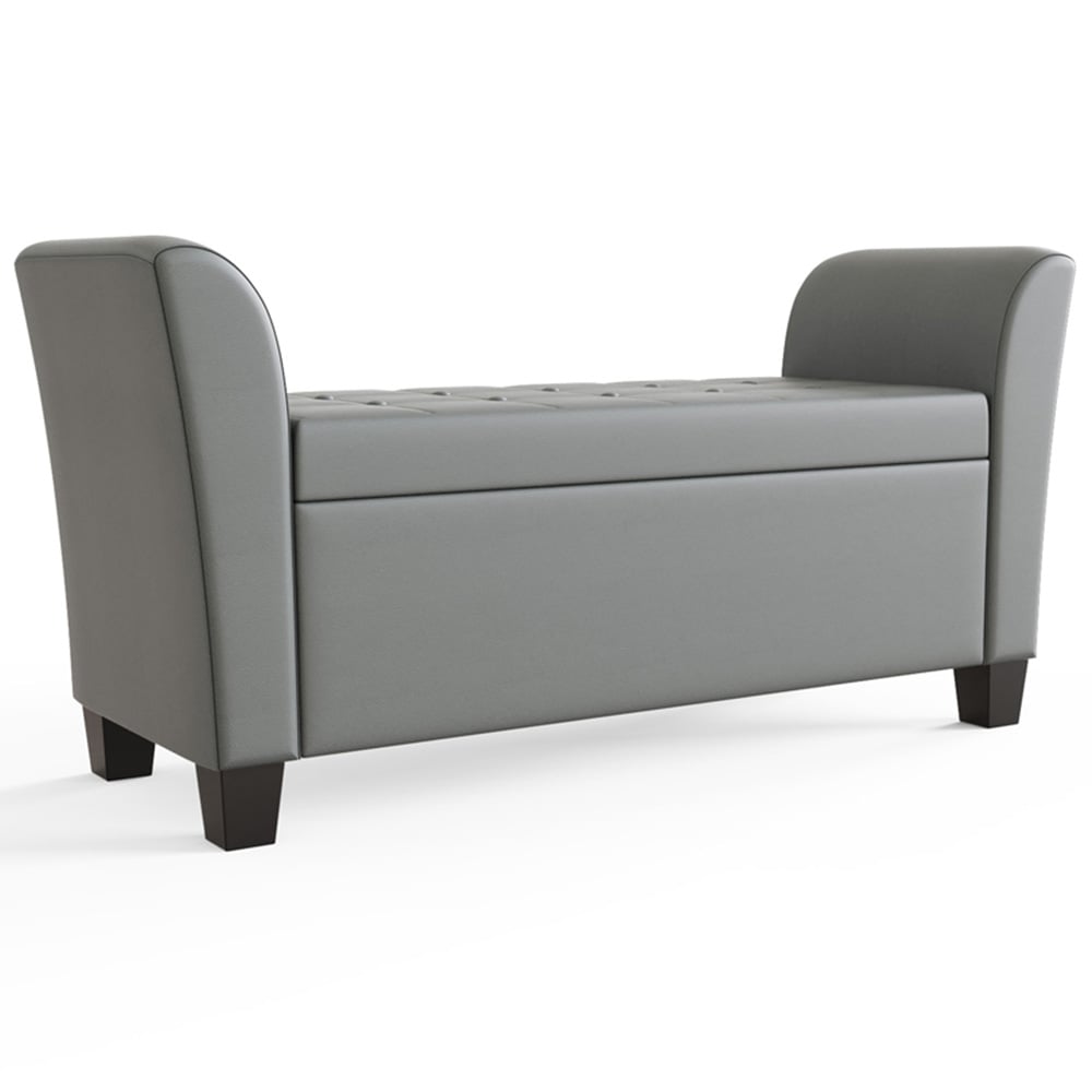 GFW Verona Grey Faux Leather Window Seat Image 2