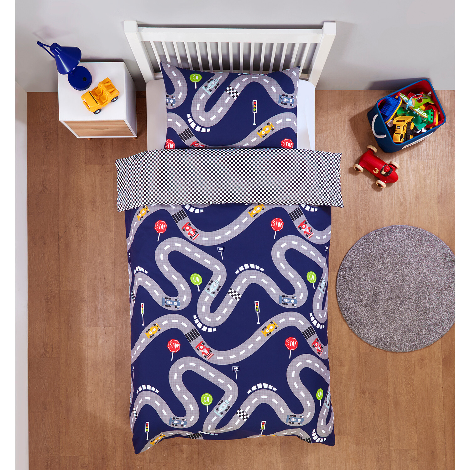 Racing Car Duvet Set Single - Blue Image 3