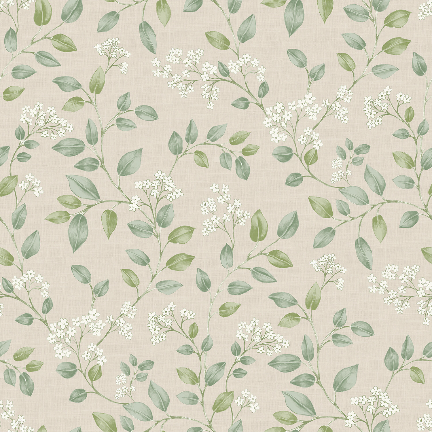 Forget Me Not Wallpaper - Neutral and Green Image 1