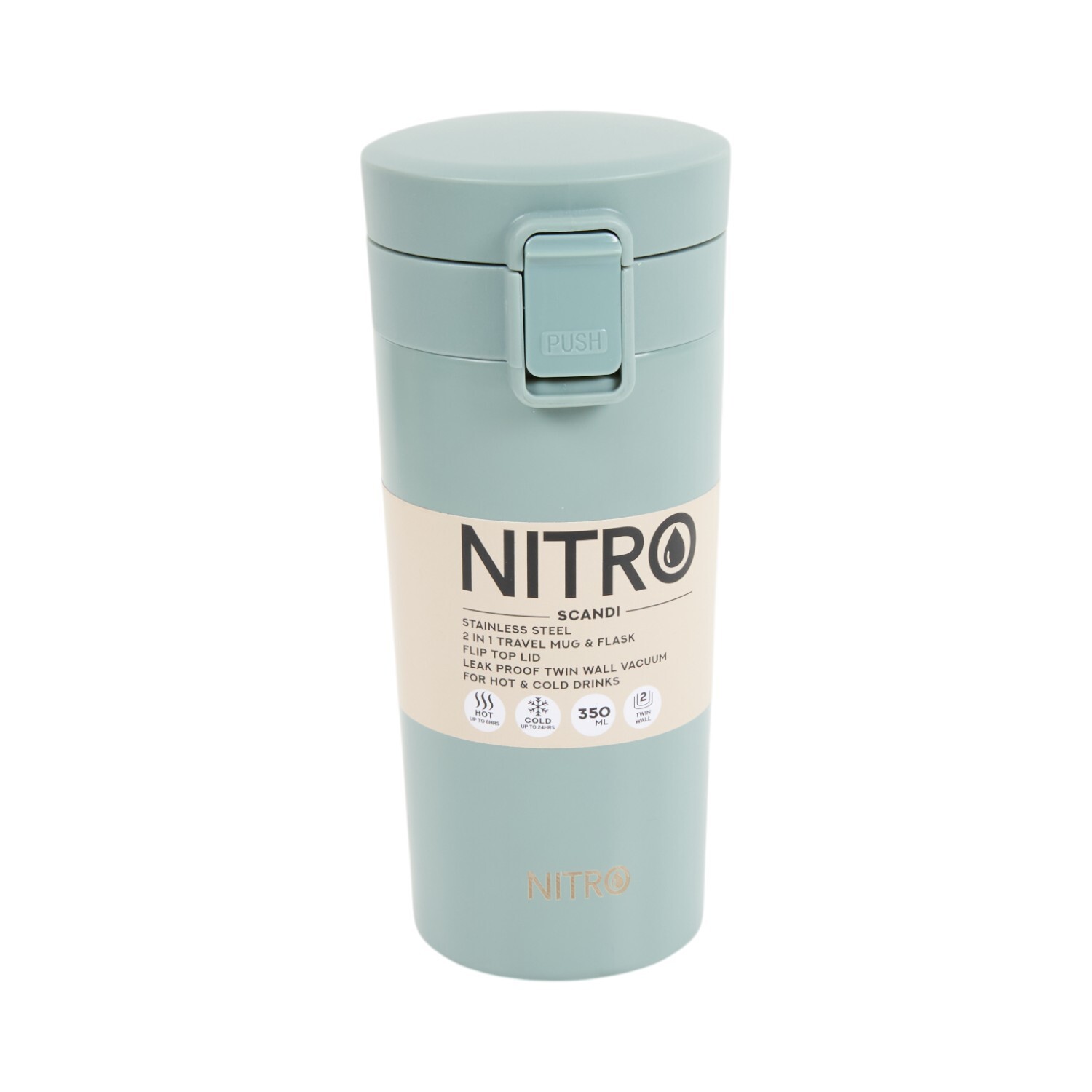 Nitro Stainless Steel Scandi Travel Mug and Flask Image 4