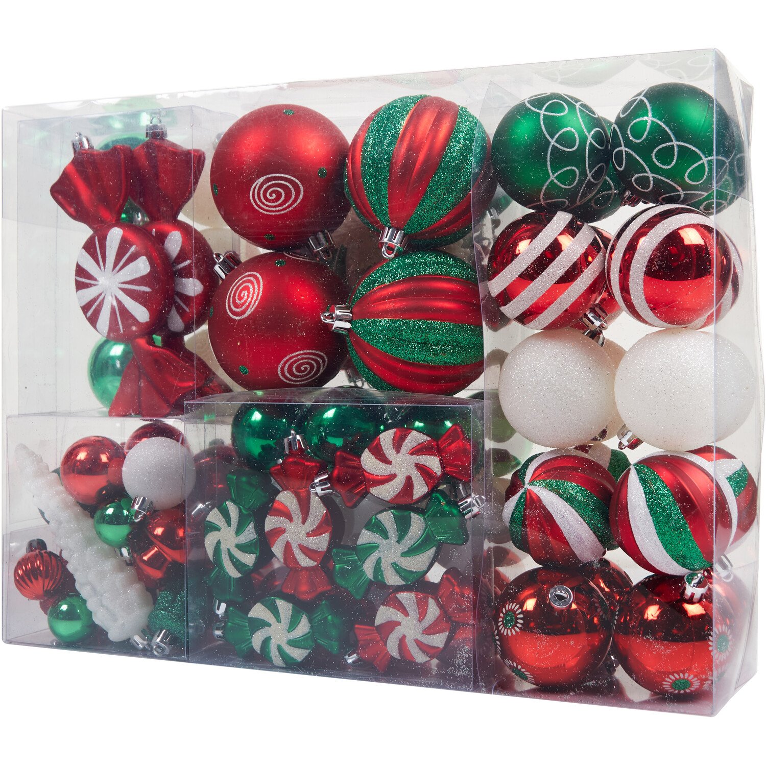 Pack of 100 Candy Cane Lane Baubles Red Image 11