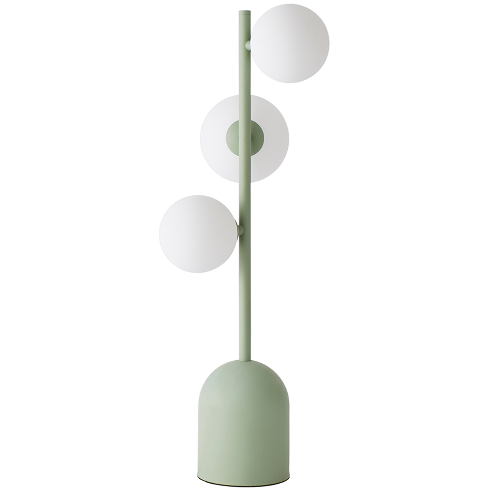 ValueLights Marlow 3 Way Sage Green Opaque Globe LED Table Lamp Image 1