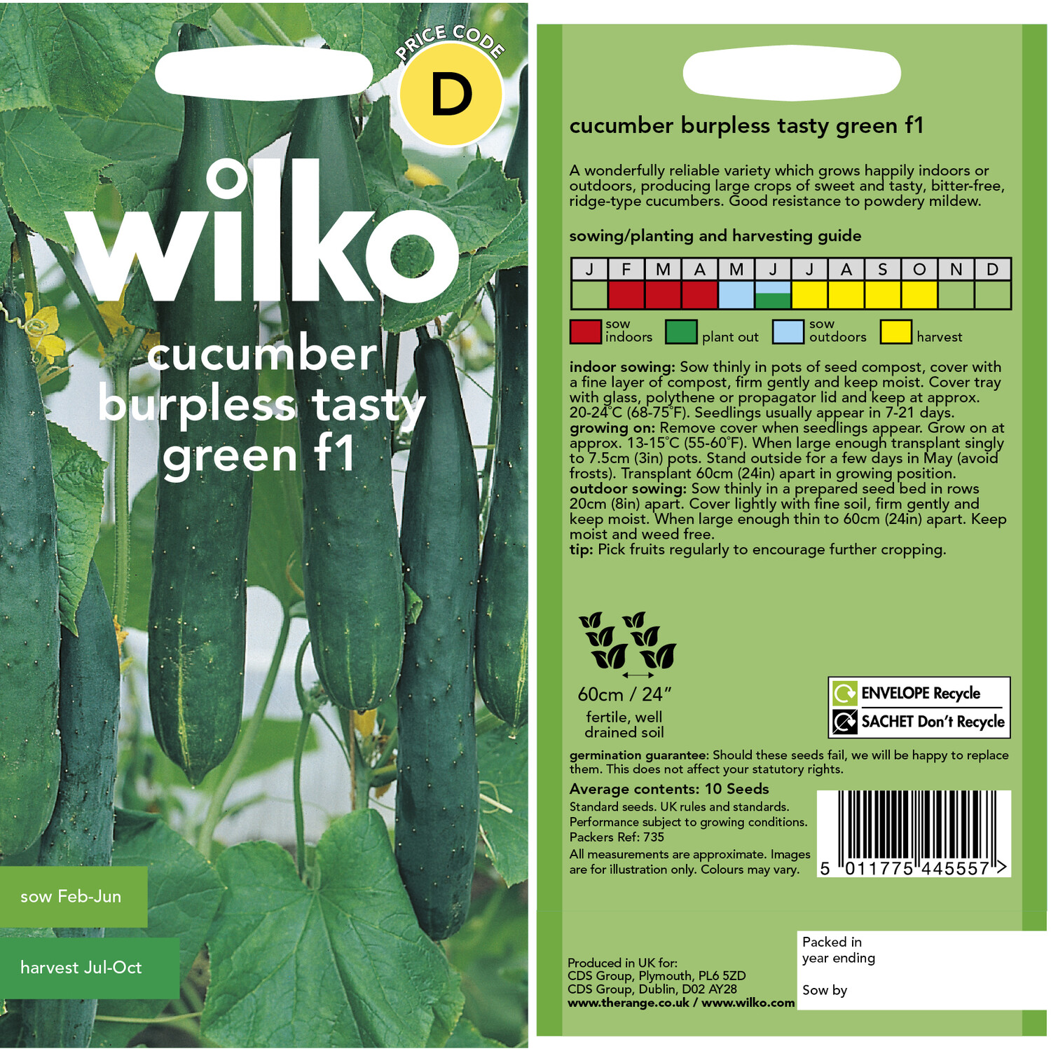 Cucumber Burpless Tasty Green Seeds Image 3