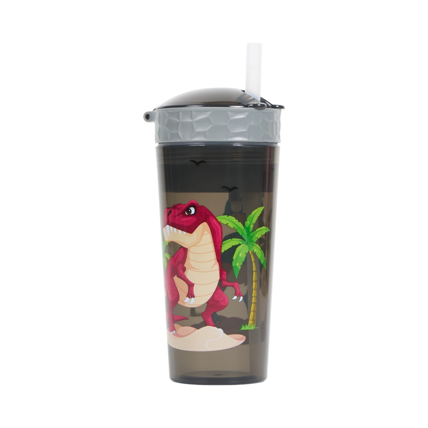 Dinosaur Tumbler with Snack Compartment Grey Image 2
