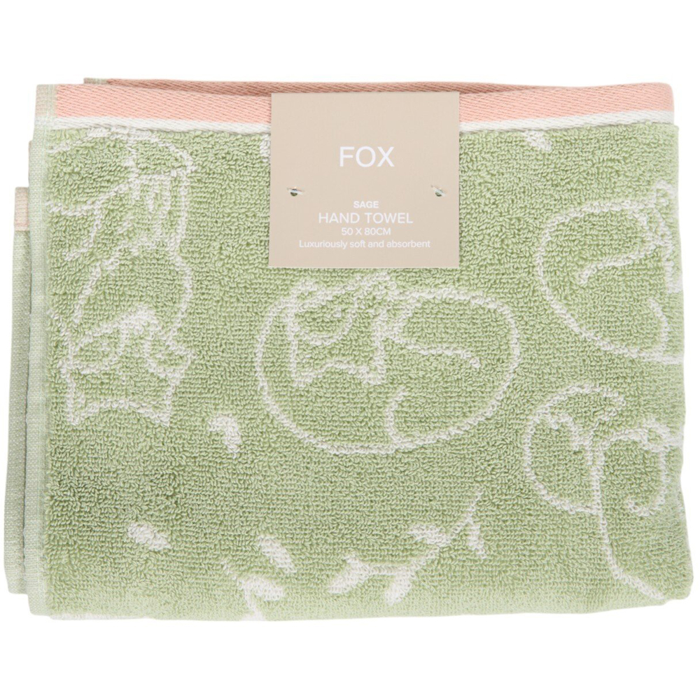 Sage Fox Hand Towel - Sage Image 1