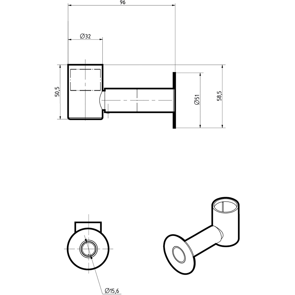 Terma Matt Black Cable Masking Cover for SIM SIS Long 120mm Pipe Elements Image 2