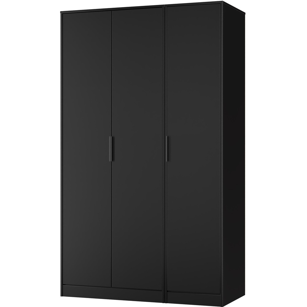 Crowndale Hong Kong 3 Door Matt Black Tall Wardrobe Ready Assembled Image 4