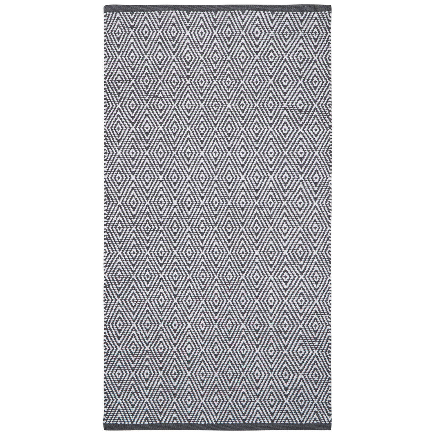 Chindi Charcoal Diamond Geo Rug 130 x 70cm Image 1