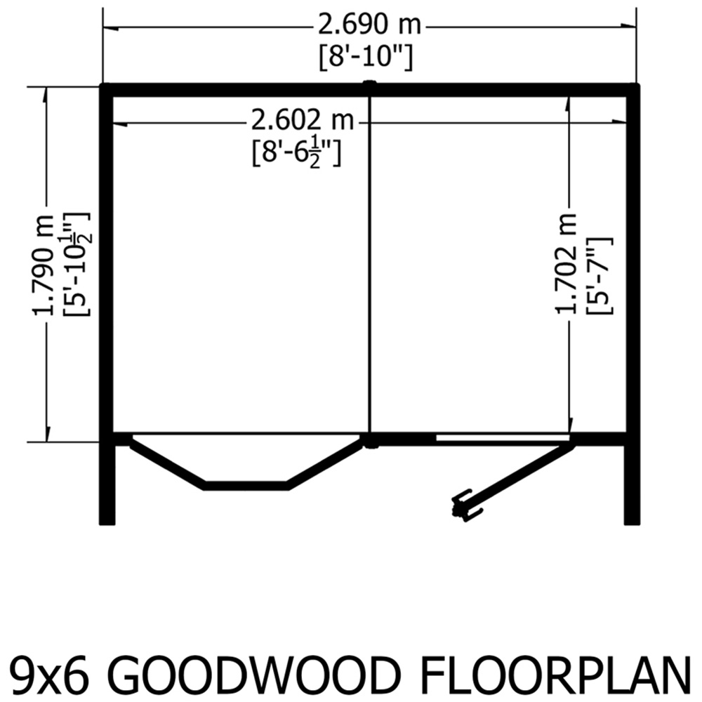 Shire Goodwood 9 x 6ft Shiplap Style C Security Cabin Apex Summerhouse Image 8