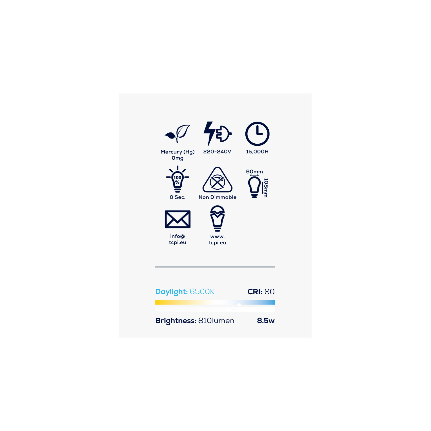 Pack of 5 TCP LED A Shape E27 Bulbs White 810 Image 8