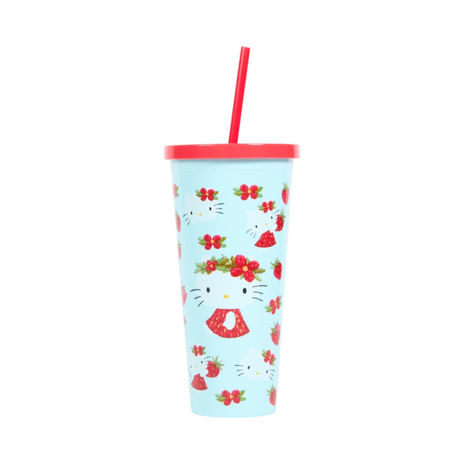 Strawberry Hello Kitty Tumbler - Blue and Red Image 3