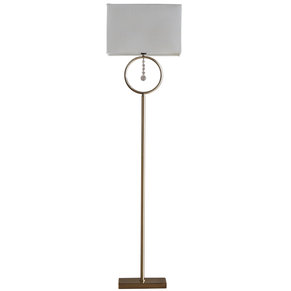 Kliving Lizzy Cream Shade Antique Brass Floor Lamp Image 1