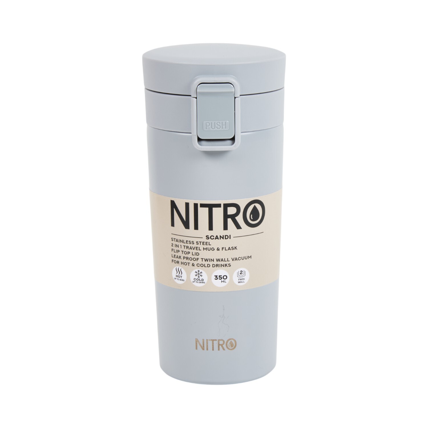 Nitro Stainless Steel Scandi Travel Mug and Flask Image 2