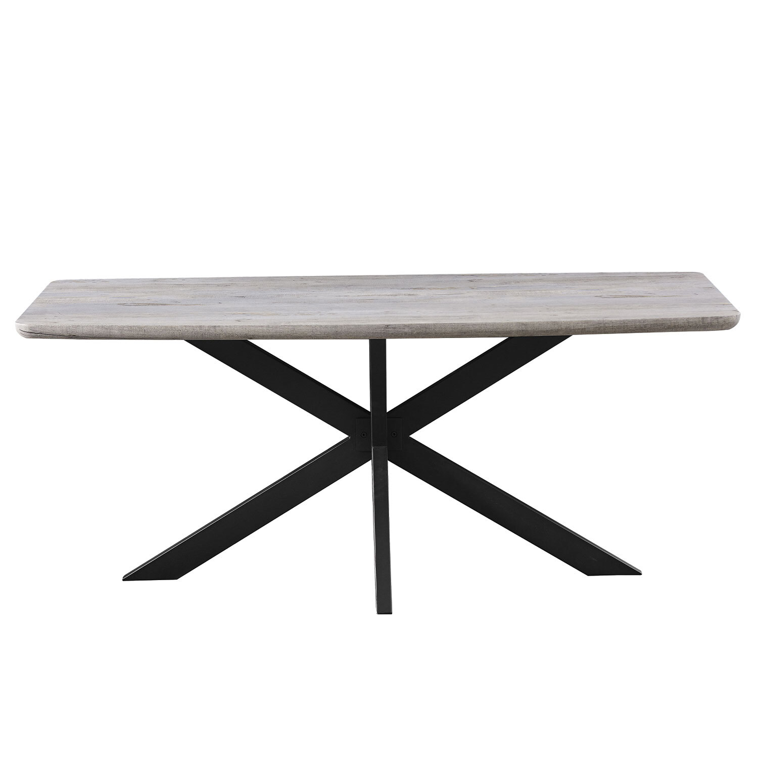 Chester 6 Seater Dining Table Grey and Black Image 3