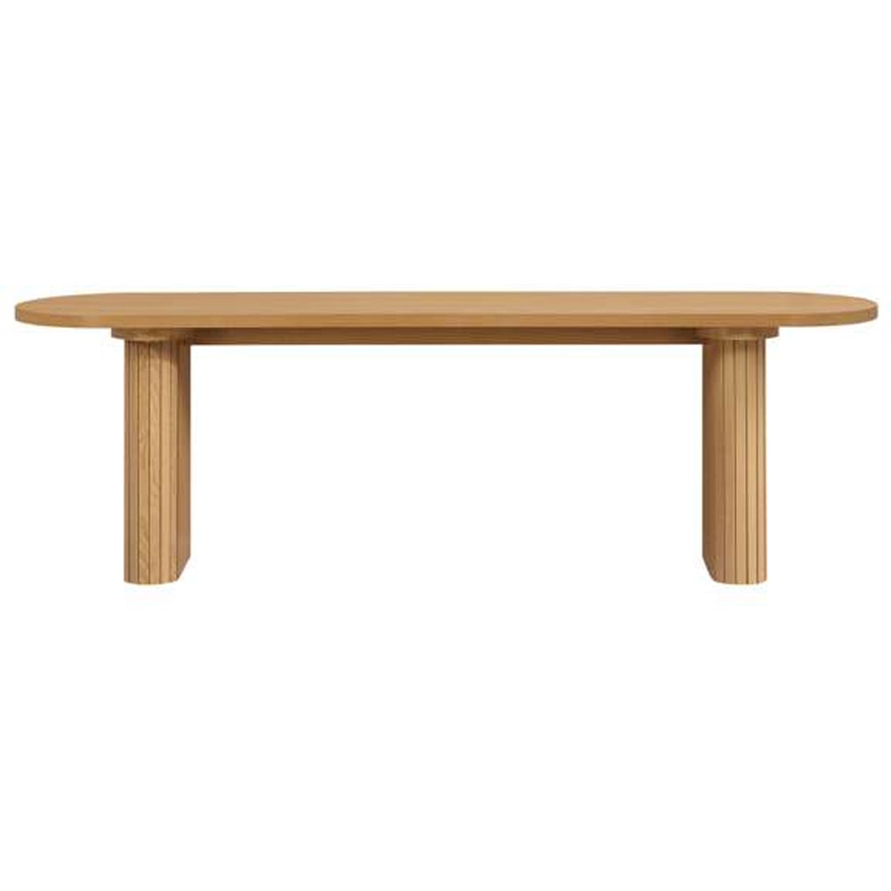 Birlea Axel 4 Seater Oval Fluted Dining Bench Set Oak Image 4