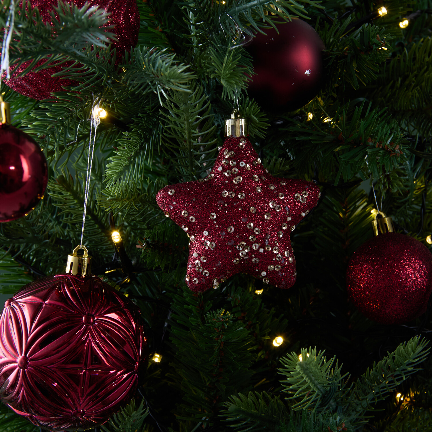 Flower and Bauble Set Burgundy Image 2