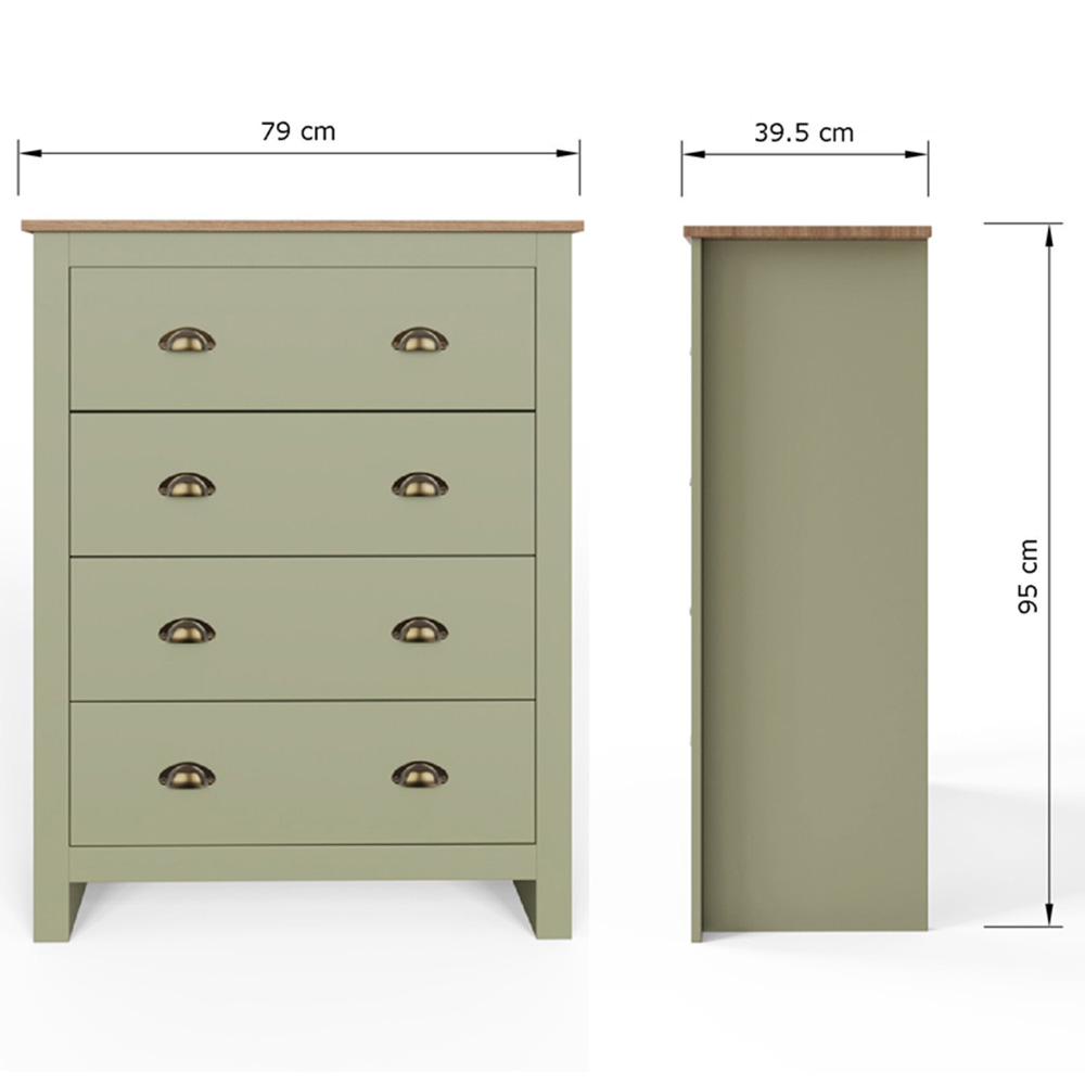 GFW Lancaster Sage Green 3 Piece Bedroom Furniture Set Image 7