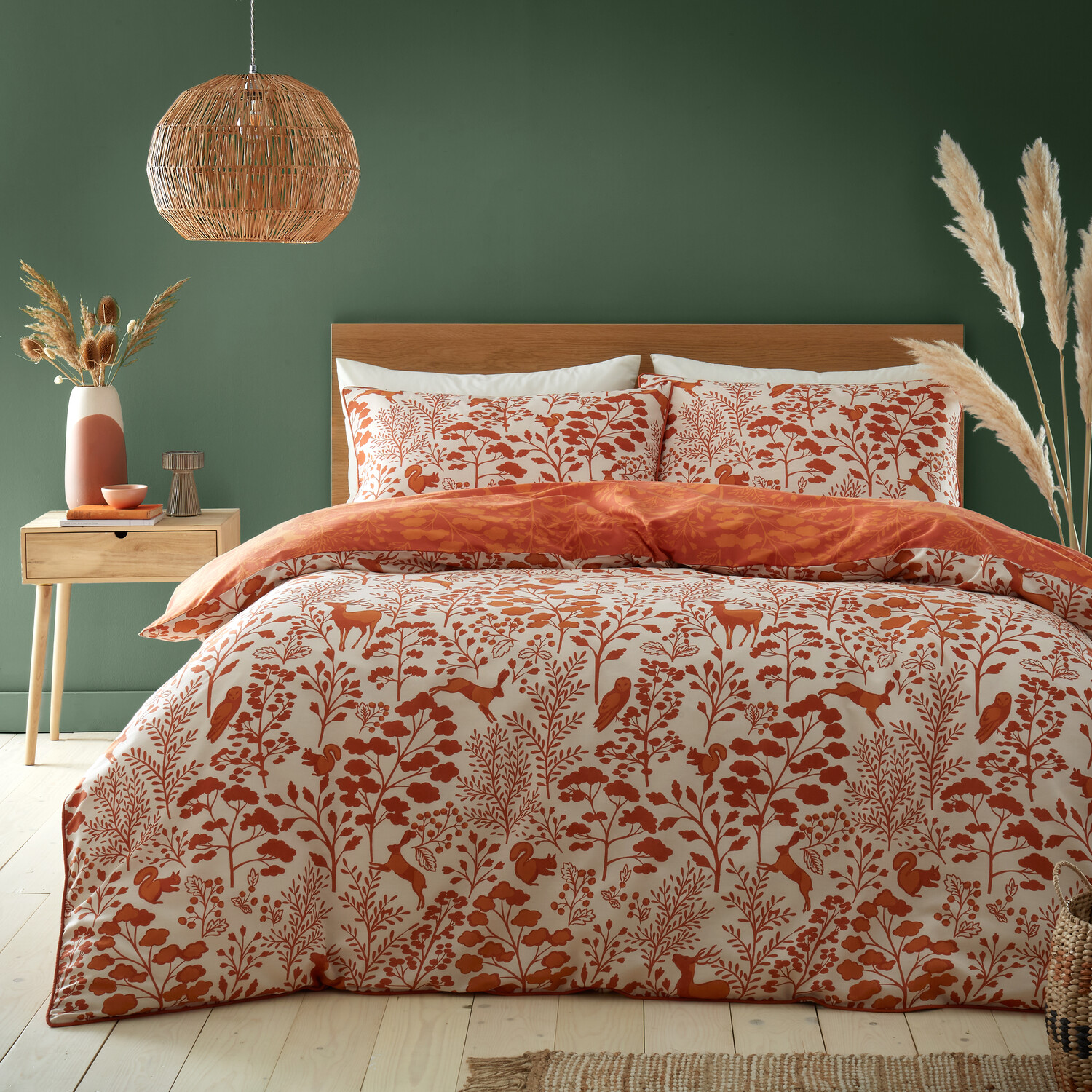 The Fall Collection Autumn Meadow Duvet Cover and Pillowcase Set - Riust / Single Image 2