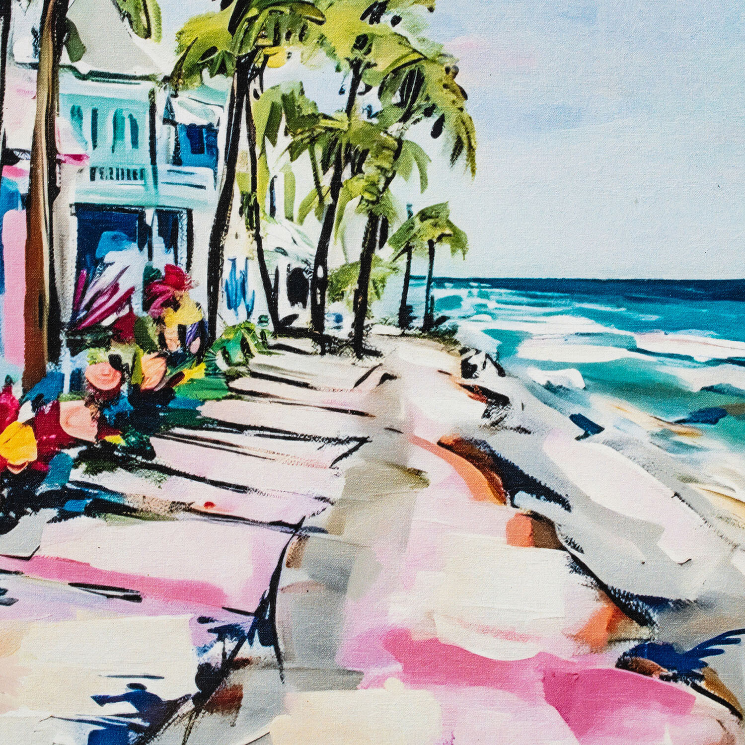 Colourful Beachfront Framed Print - Multicolour Image 3