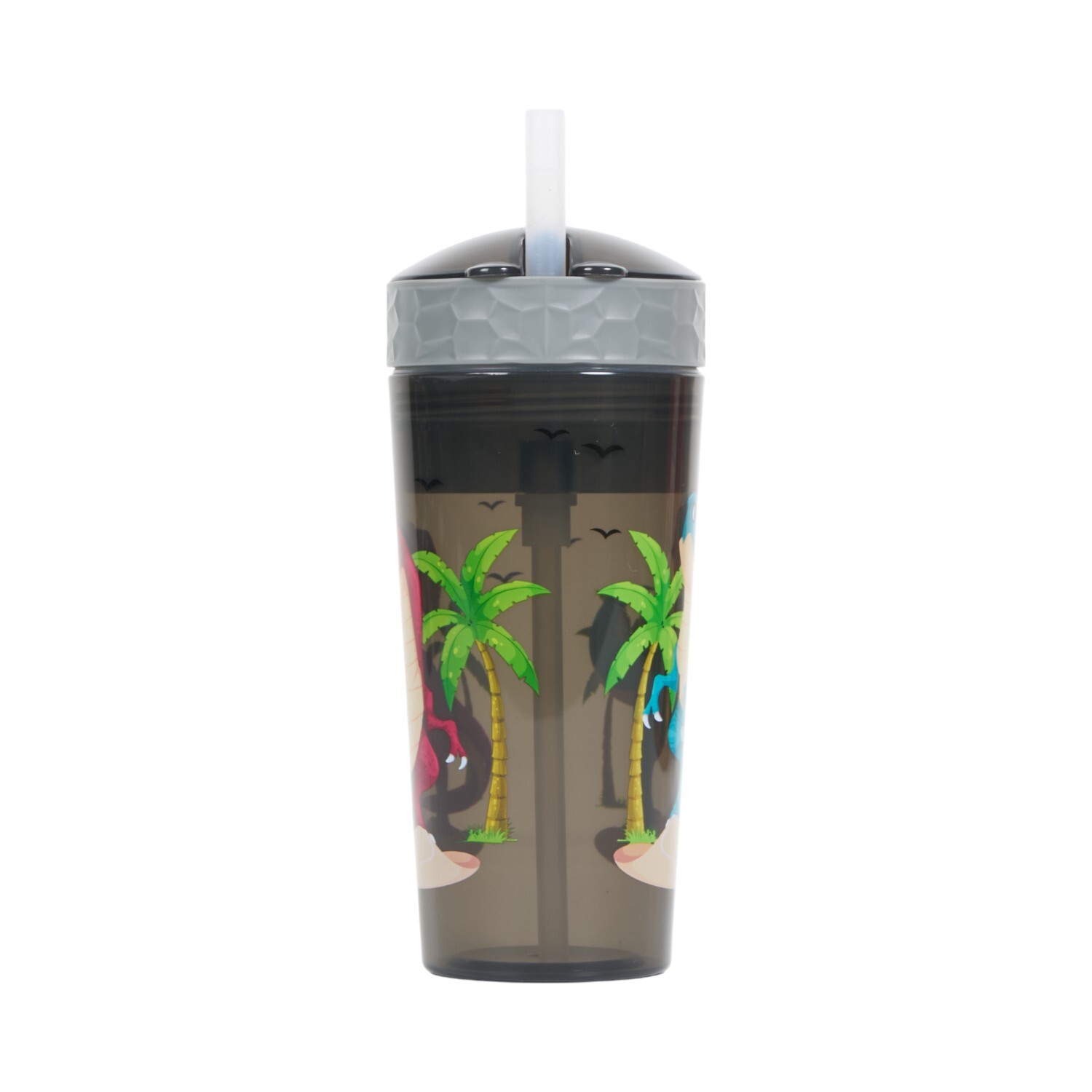 Dinosaur Tumbler with Snack Compartment Grey Image 1
