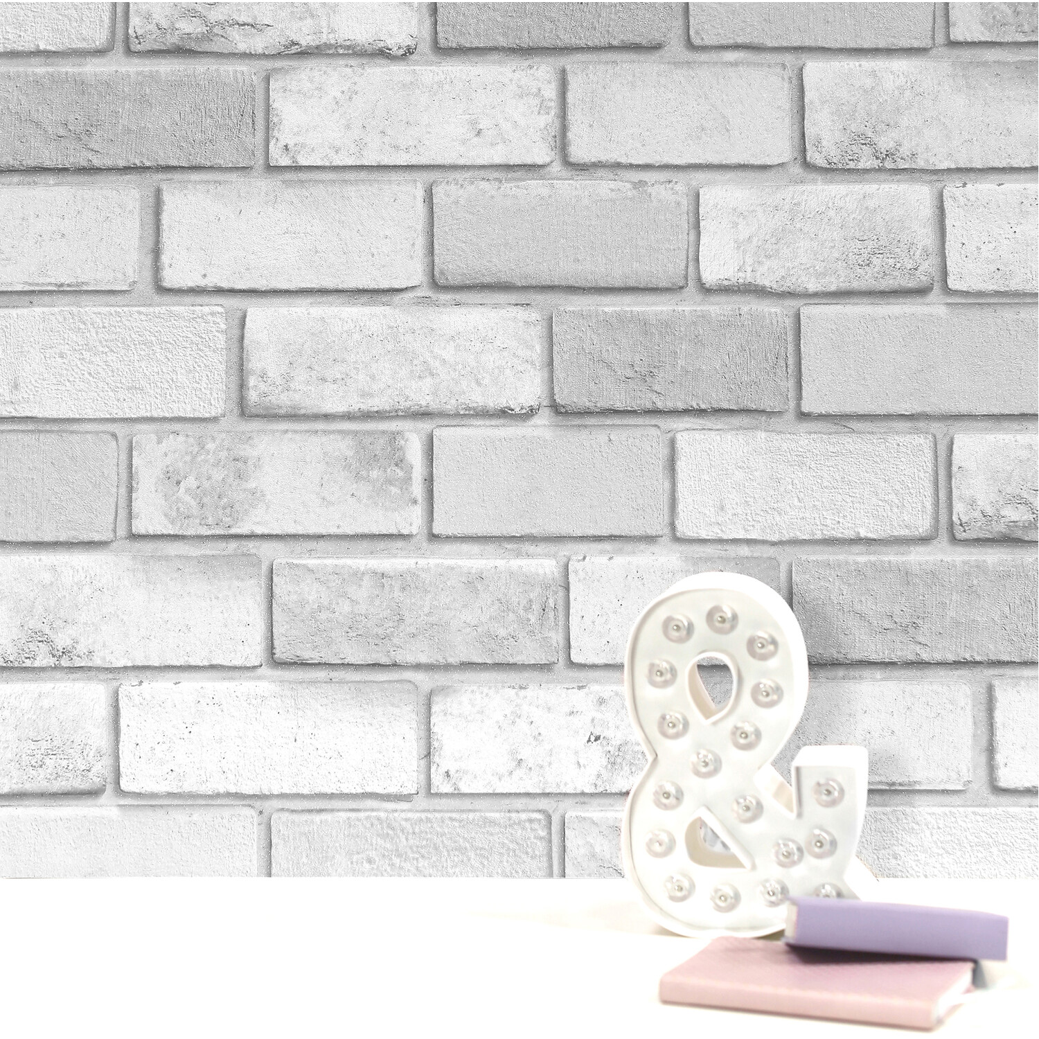 Diamond Textured Brick Wallpaper - Grey Image 3