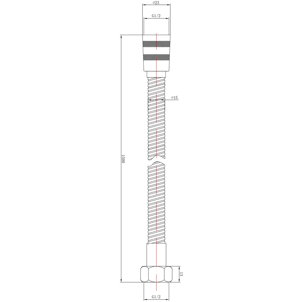 nuie Brushed Pewter Shower Flex 1.5m Image 2