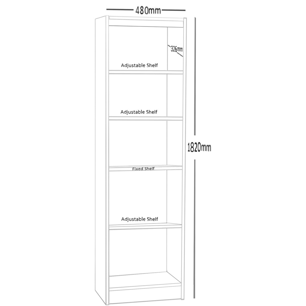 R White Cabinets 5 Shelf White Tall Bookcase Image 5