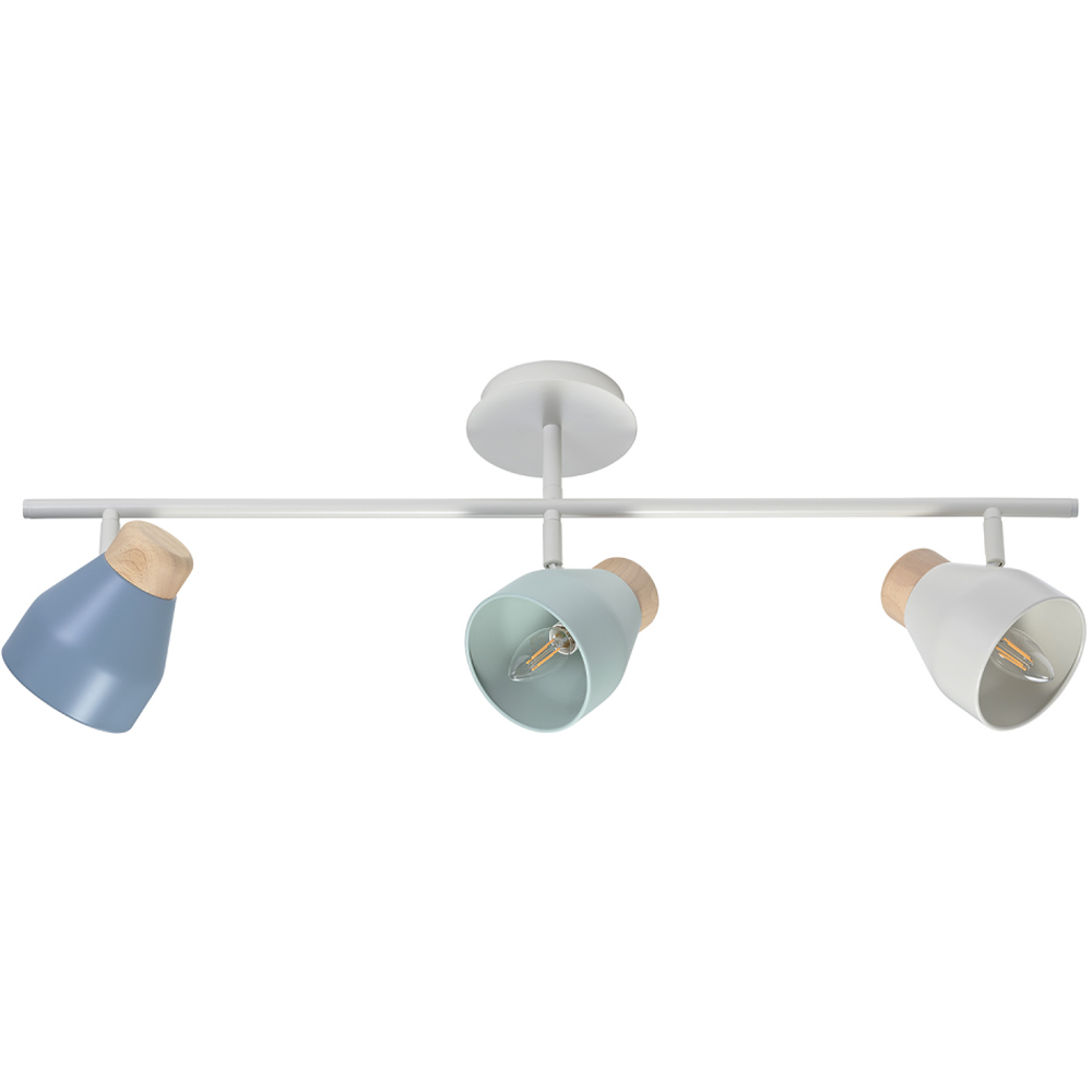 Happy Homewares Grey and Blue Contemporary Scandinavian Style Triple Bar Spot Ceiling Light Image 3