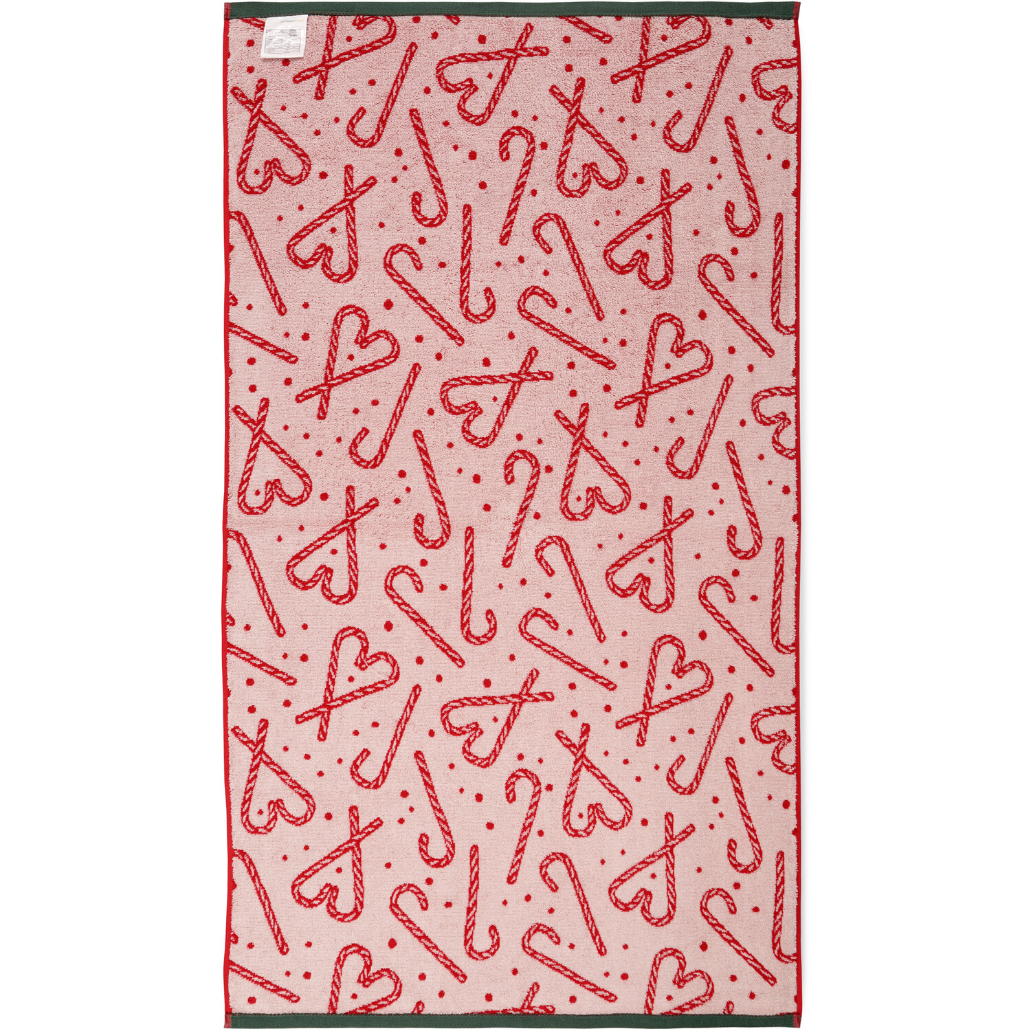 Candy Cane and Heart Towel Red 80cm Image 2
