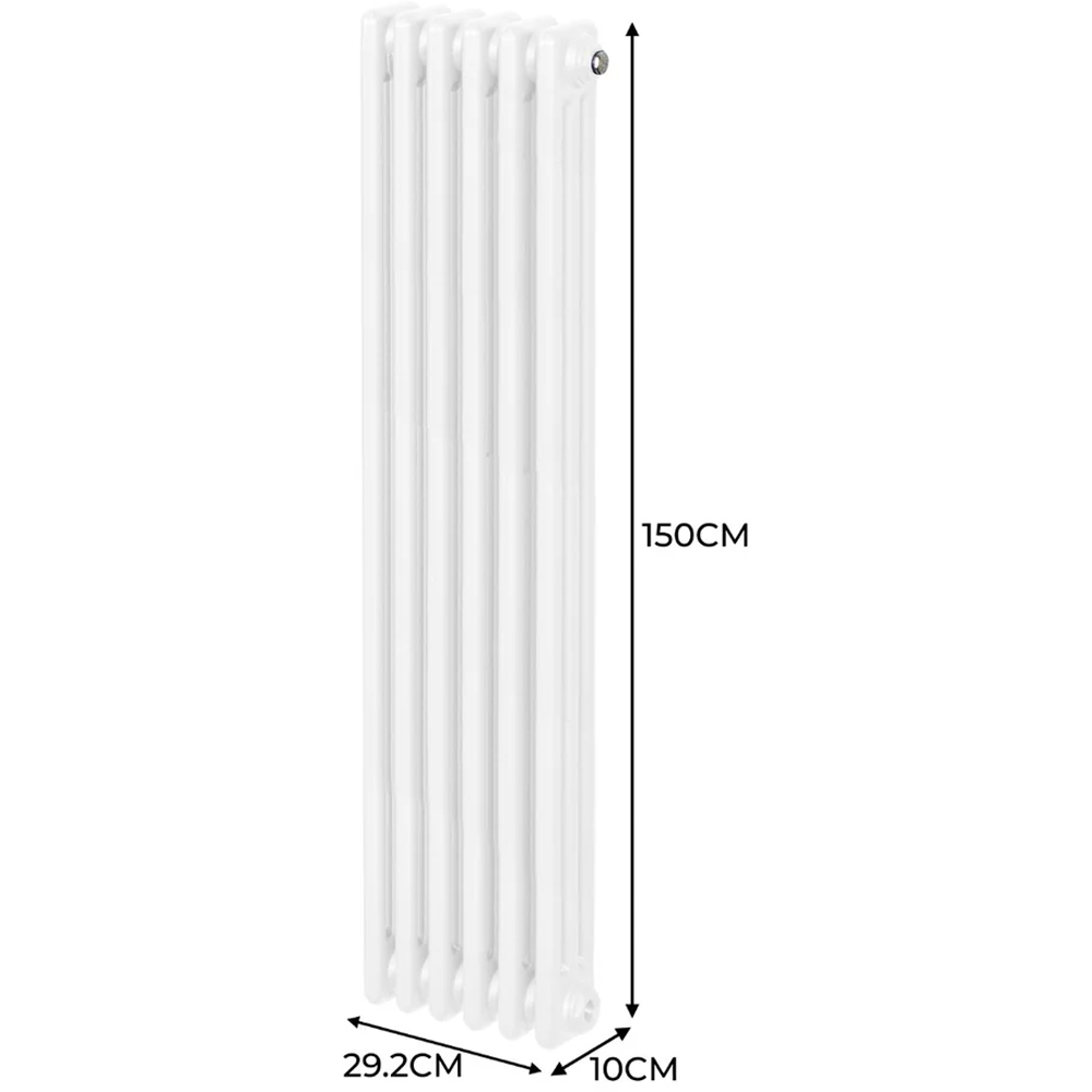 Monster Shop 3523 BTU White Traditional 3 Column Radiator 1500 x 292mm Image 6