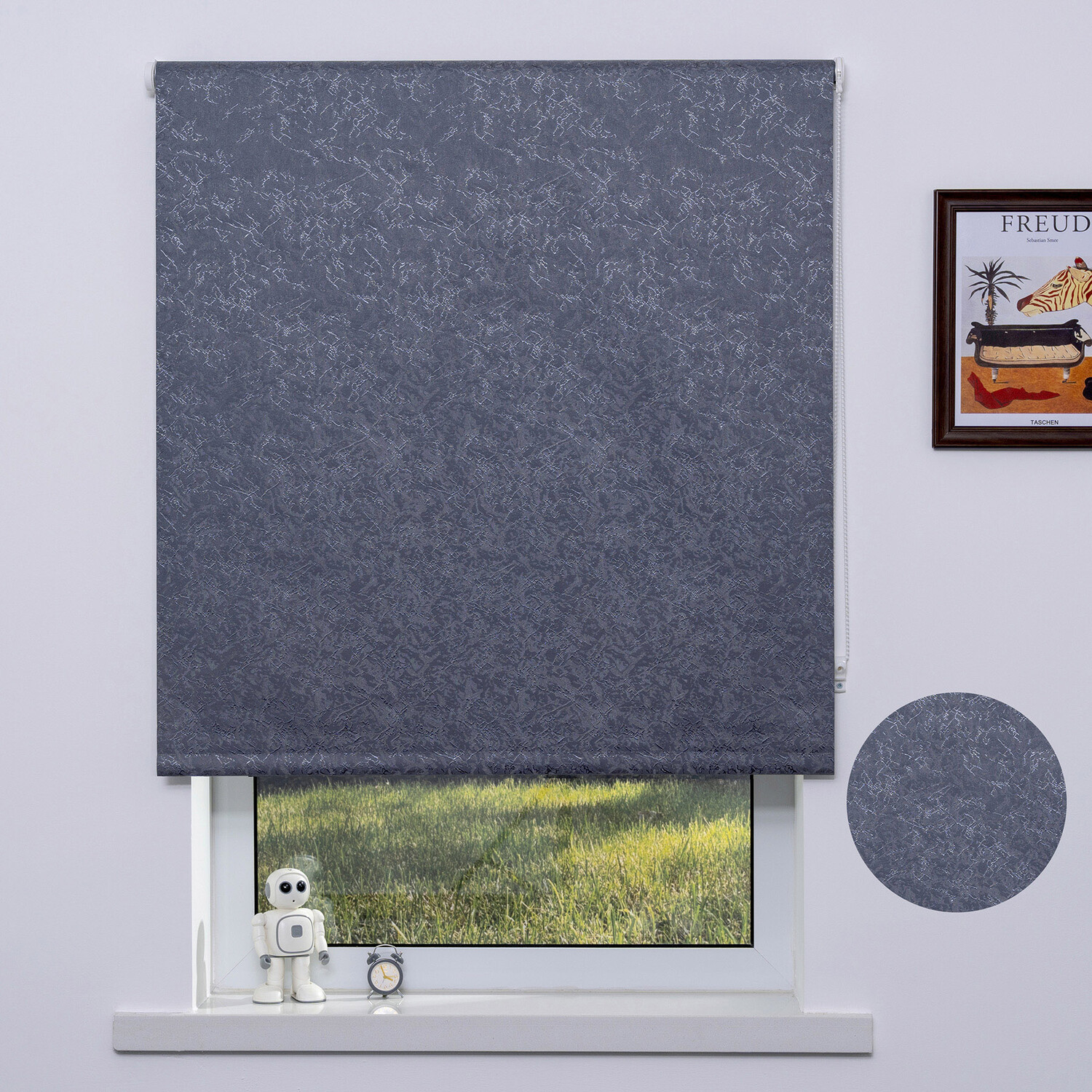 Trends Crackle Blackout Blind - Dark Grey / 60cm Image 2