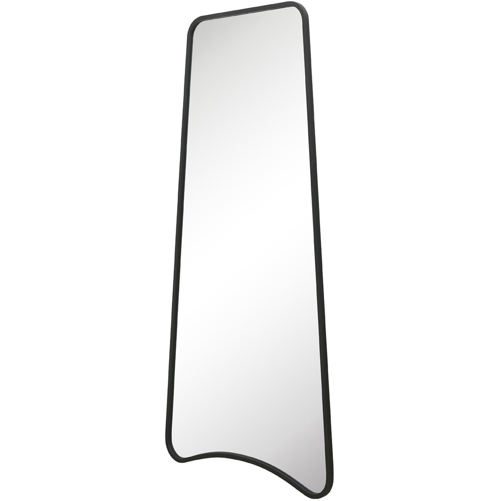 MirrorOutlet The Coartans Black Metal Trapezoid Outdoor Garden Wall Mirror 200 x 85cm Image 3