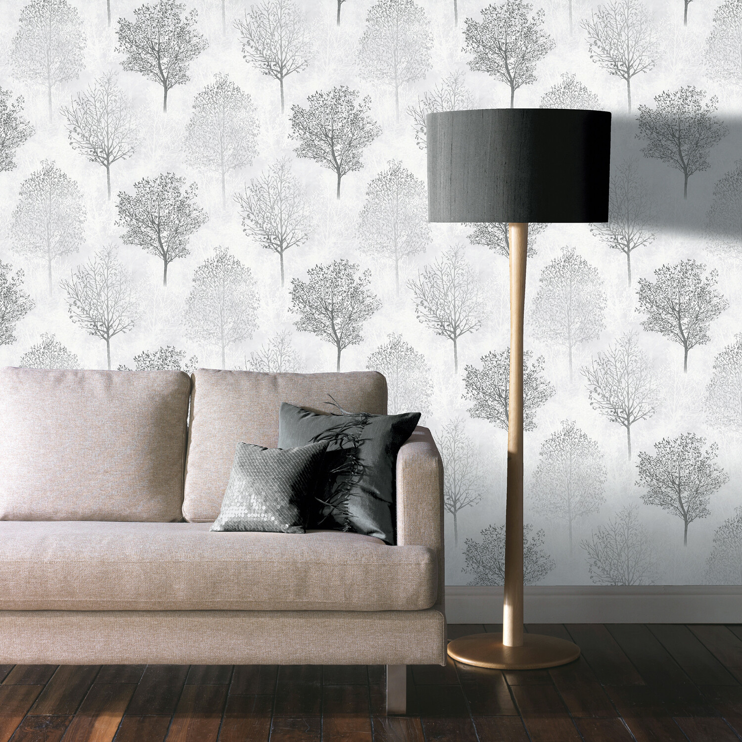 Wonderland Textured Wallpaper - Monochrome Image 4