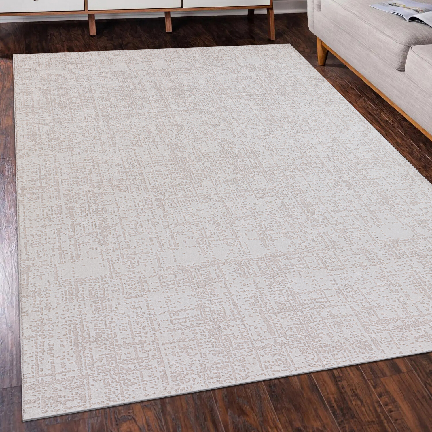Eden Cream Textured Rug Cream Image 2