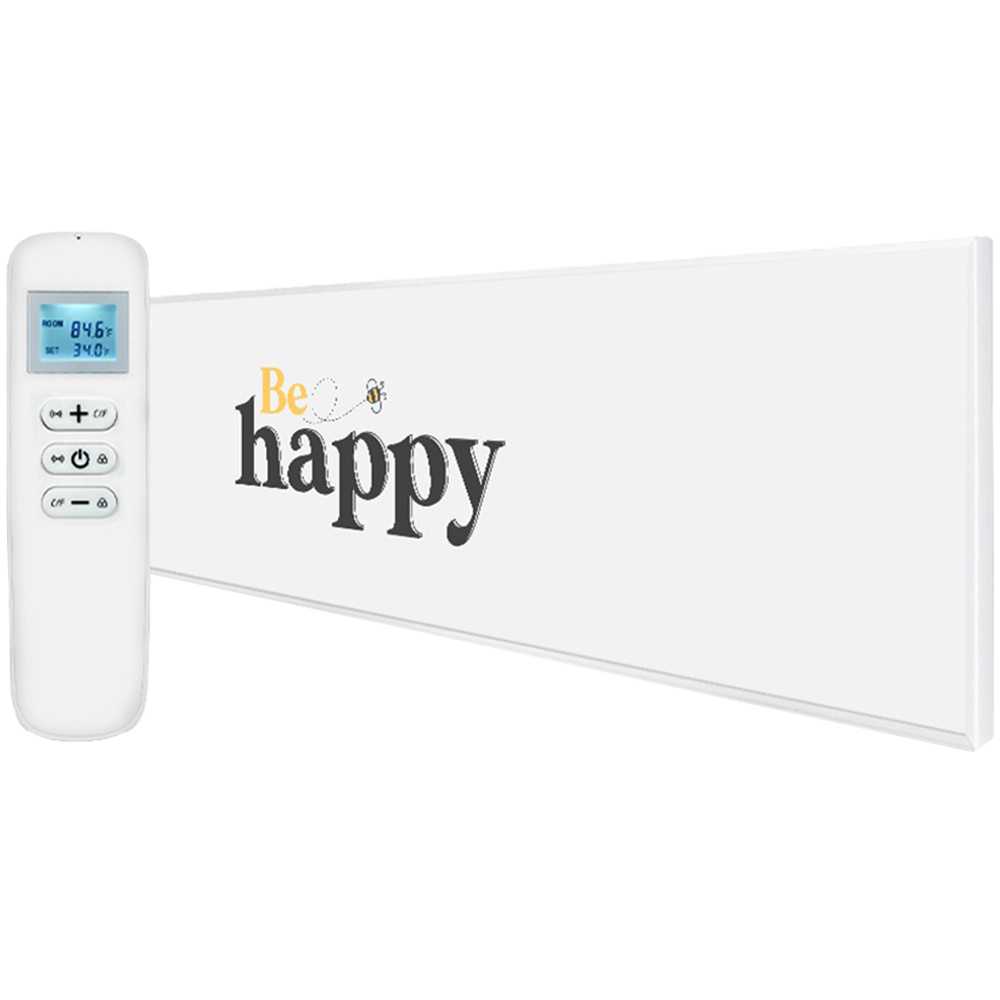 Mirrorstone Nexus 350W Be Happy Quote Wi-Fi Infrared Heating Panel 295 x 1195mm Image 1