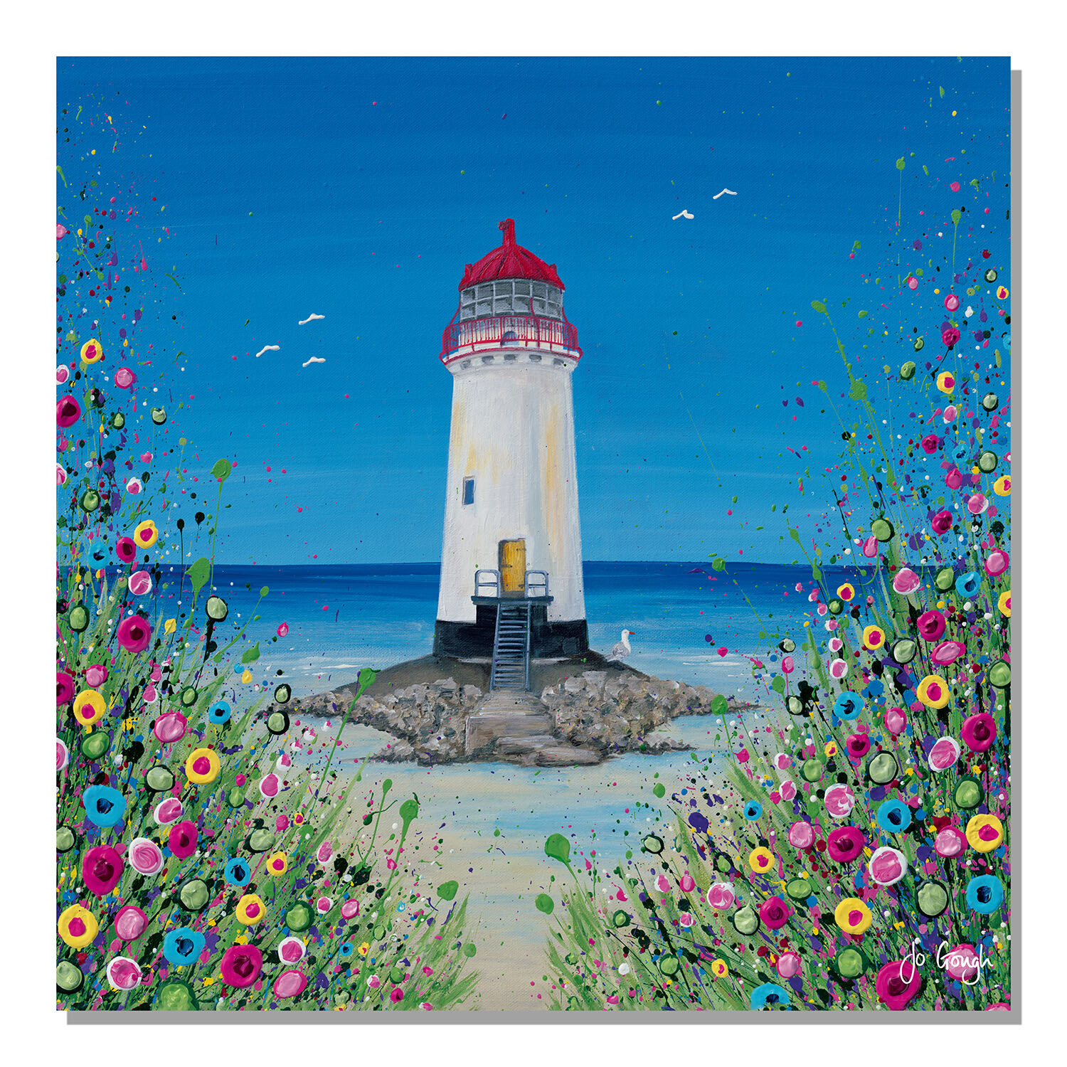 Jo Gough Bright Floral Nautical Canvas - Multicolour Image 1