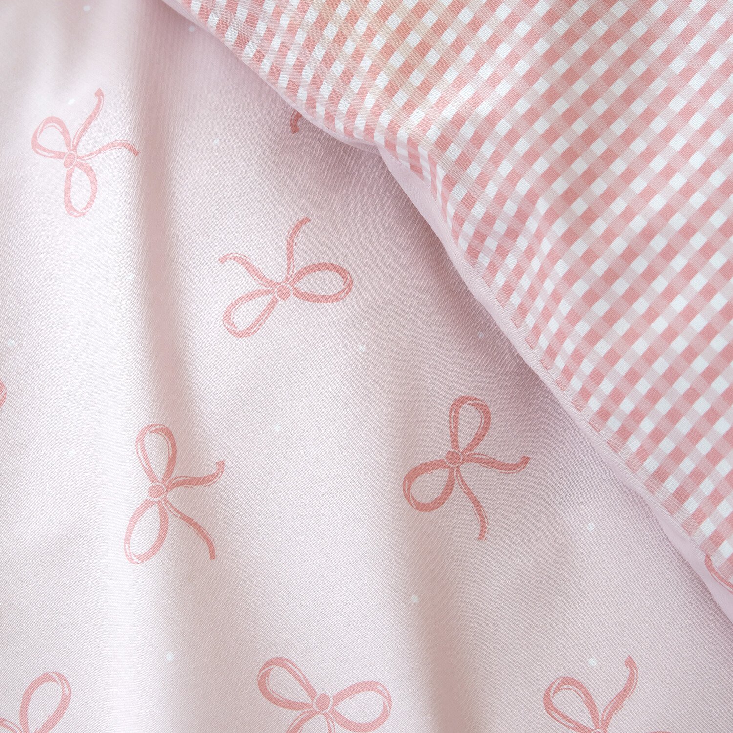 Florence Bows Duvet Cover and Pillowcase Set Pink Single Image 6
