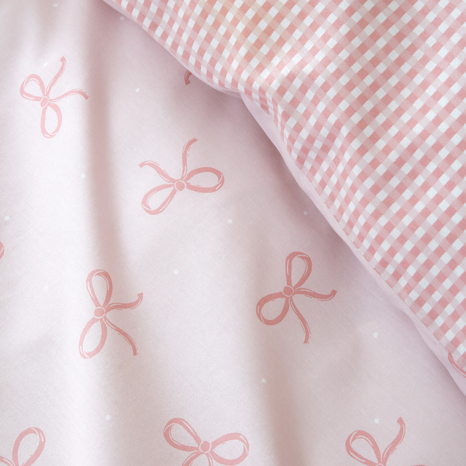 Florence Bows Duvet Cover and Pillowcase Set Pink Double Image 6